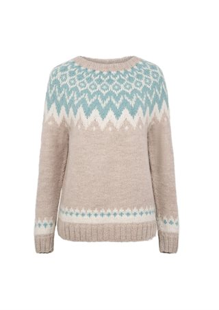 Fuza Wool - Helena Sweater Round Neck - Beige